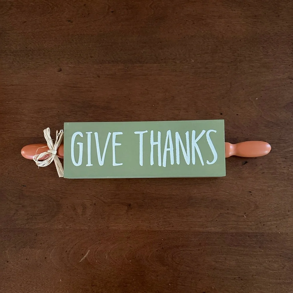☀️ 3/$10 Give Thanks wood shelf table window decoration (see description)
